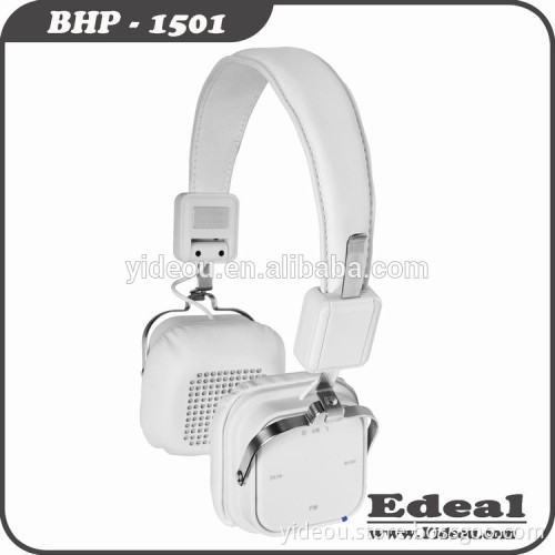 White Bluetooth headphone with NFC and FM